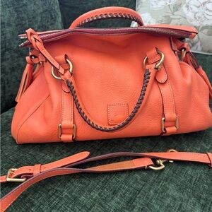 Dooney & Bourke Bright Orange Leather Satchel